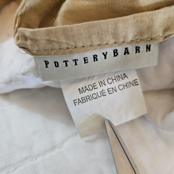 POTTERY BARN WASHED COTTON SILK GOLD IVORY STANDARD PILLOW SHAM 20 X 26 Set Of 2 - Picture 3 of 12